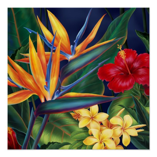 Tropisch Paradise Hawaiian Floral Perfect Poster (Voorkant)