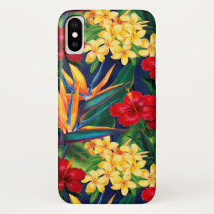 Tropisch paradise Hawaiian Floral Verticaal iPhone X Hoesje