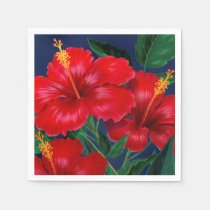 Tropisch paradise Hawaiian Hibiscus Floral Servet