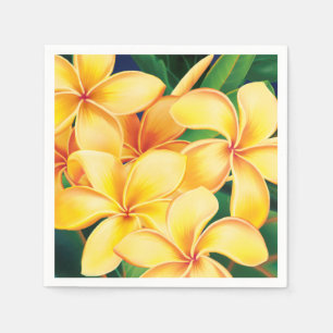 Tropisch paradise Hawaiian Plumeria Floral Servet