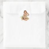 Tropisch Paradise Island Girl Ronde Sticker (Tas)