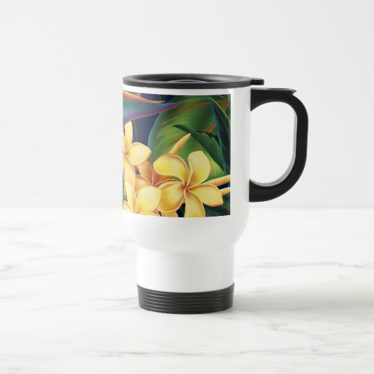 Tropisch Paradise Plumeria Travel Mug Reisbeker (Rechts)