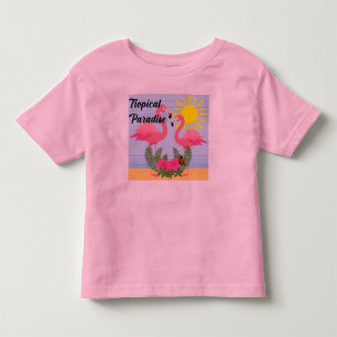 Tropisch paradise roze flamingo - Toddler Fine Jer Kinder Shirts