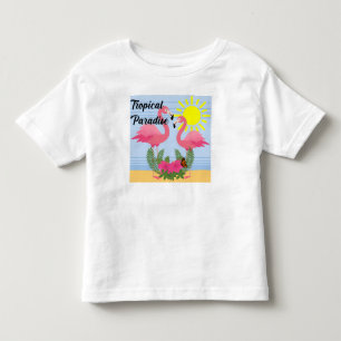 Tropisch paradise roze flamingo - Toddler Fine Jer Kinder Shirts