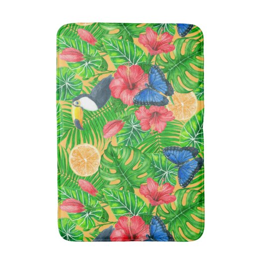 Tropisch patroon badmat (Voorkant Verticaal)