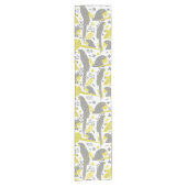 Tropisch patroon gele grijze ara-papegaai korte tafelloper (Voorkant)