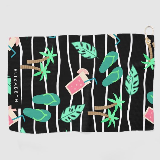 Tropisch patroon golfhanddoek (Horizontaal)