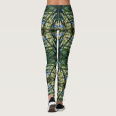 Tropisch Patroon Groene Boho Chic Leggings (Achterkant)