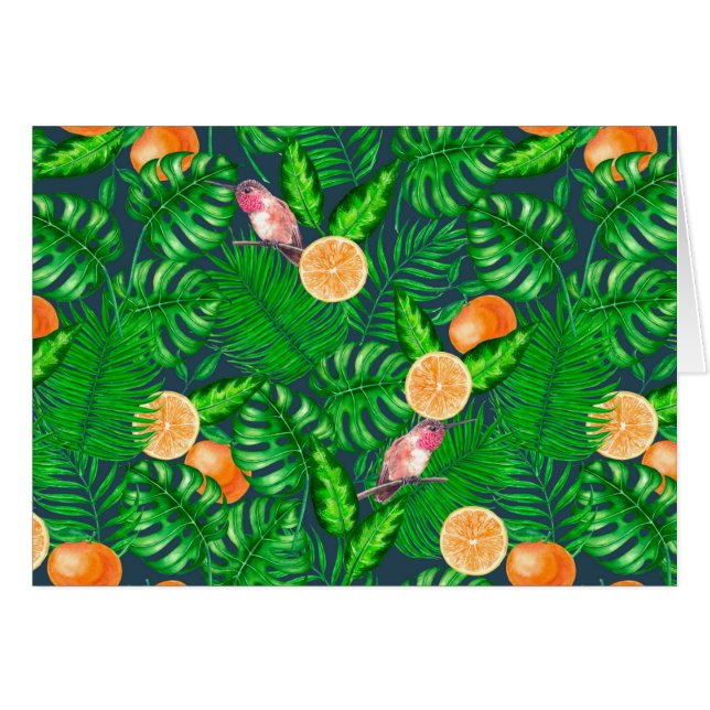 Tropisch patroon, kolibrie (Voorkant Horizontaal)