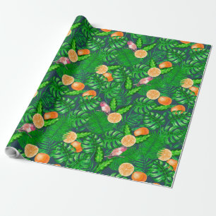 Tropisch patroon, kolibrie cadeaupapier