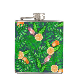 Tropisch patroon, kolibrie heupfles