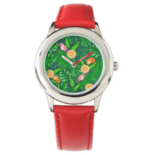 Tropisch patroon, kolibrie horloge
