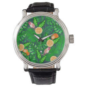 Tropisch patroon, kolibrie horloge