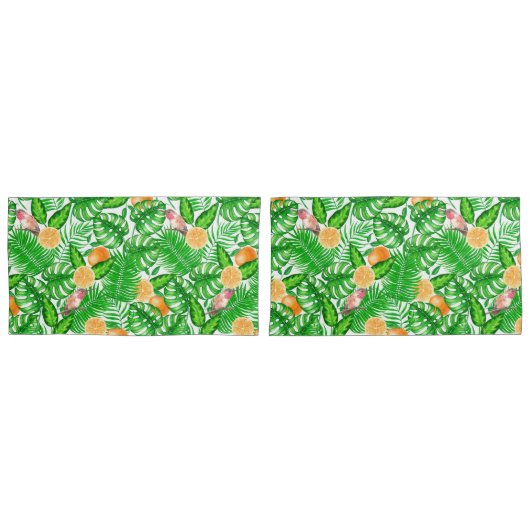 Tropisch patroon, kolibrie II Kussensloop (Voorkant-Set)