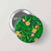 Tropisch patroon, kolibrie ronde button 5,7 cm (Voorkant /achterkant)