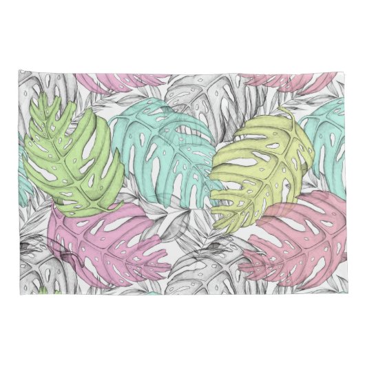 Tropisch patroon kussensloop (Achterkant-Rechts)