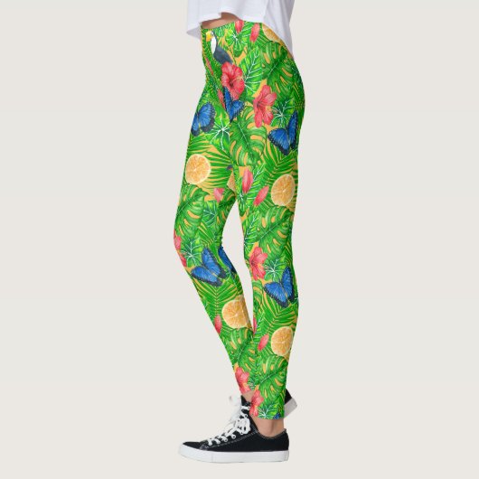 Tropisch patroon leggings (Links)