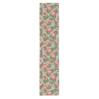 tropisch patroon met bloemen en bladeren korte tafelloper