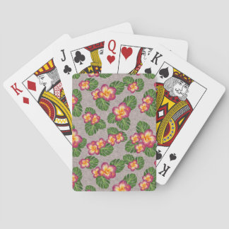 tropisch patroon met bloemen en bladeren pokerkaarten