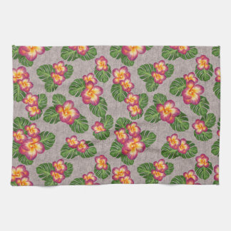 tropisch patroon met bloemen en bladeren theedoek