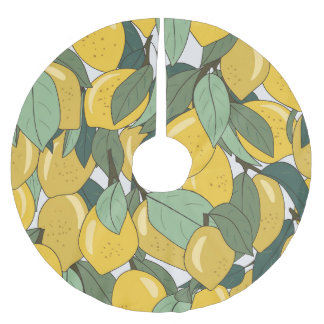 Tropisch patroon met gele citroenen. kerstboom rok