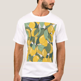 Tropisch patroon met gele citroenen. t-shirt