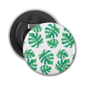Tropisch patroon met monstera-bladeren button flesopener (Voorkant)