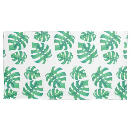 Tropisch patroon met monstera-bladeren kussensloop (Voorkant-Links)