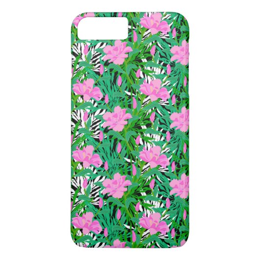 Tropisch patroon met Oerwouden bloemen Case-Mate iPhone Case (Achterkant)