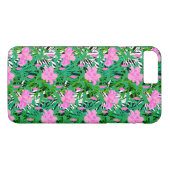 Tropisch patroon met Oerwouden bloemen Case-Mate iPhone Case (Achterkant (Horizontaal))