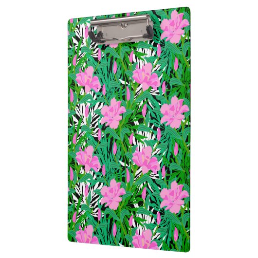 Tropisch patroon met Oerwouden bloemen Klembord (Links)