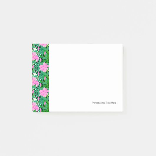 Tropisch patroon met Oerwouden bloemen Post-it® Notes (Voorkant)