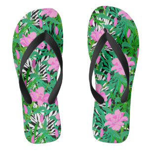 Tropisch patroon met Oerwouden bloemen Teenslippers