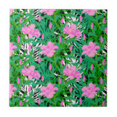 Tropisch patroon met Oerwouden bloemen Tegeltje (Voorkant)