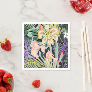 Tropisch patroon met orchideeën. servet