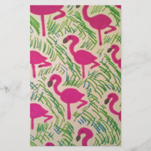 Tropisch patroon met roze flamingos briefpapier