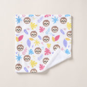 Tropisch patroon met sleuf en bladeren bad handdoek (Wasdoekje)