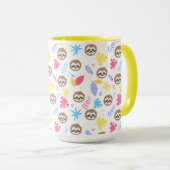 Tropisch patroon met sleuf en bladeren mok (Voorkant rechts)