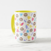 Tropisch patroon met sleuf en bladeren mok (Voorkant links)