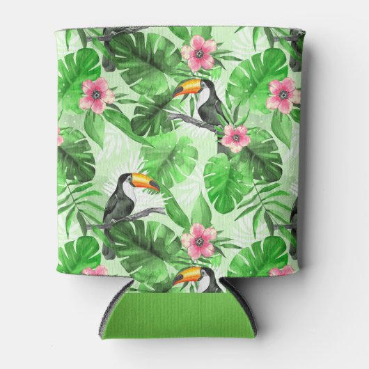 Tropisch patroon met toucan blikjeskoeler (Voorkant)