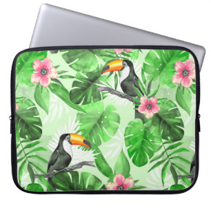 Tropisch patroon met toucan laptop sleeve