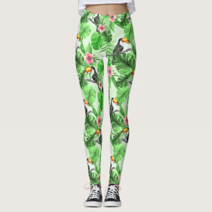 Tropisch patroon met toucan leggings