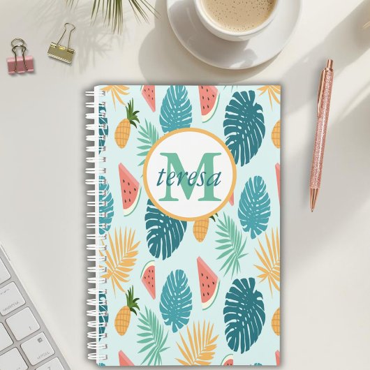 Tropisch Patroon Monogrammed Kalender en Planner