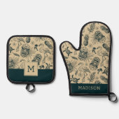  tropisch patroon ovenwant & pannenlap set (Voorkant)