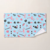 Tropisch patroon roze en blauwe zomer bad handdoek (Handdoek)