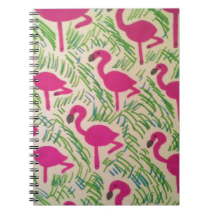 Tropisch patroon roze flamingos notitieboek