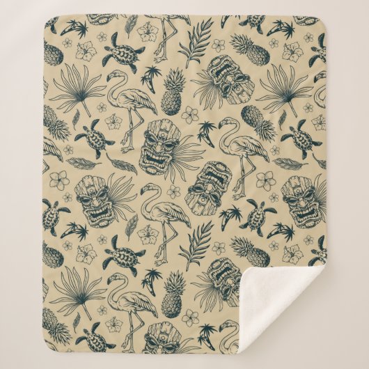 tropisch patroon sherpa deken (Voorkant)