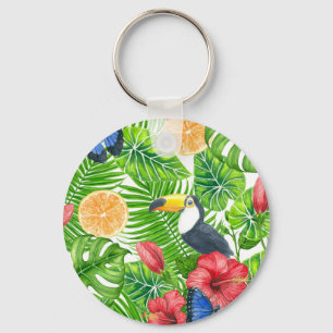 Tropisch patroon sleutelhanger