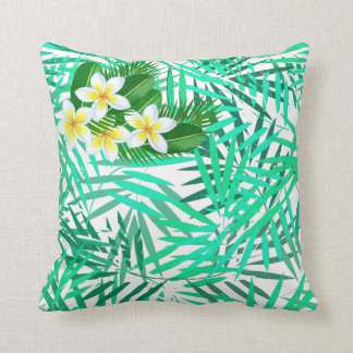 Tropisch patroon van palmbladeren en bloemen kussen