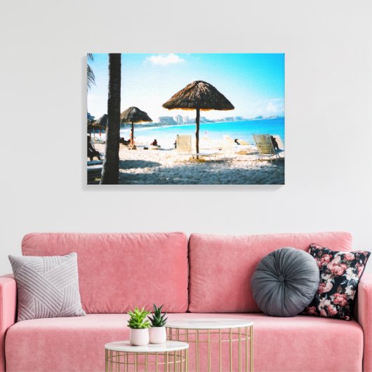 Tropisch percanvas afdrukken (Insitu (Woonkamer))